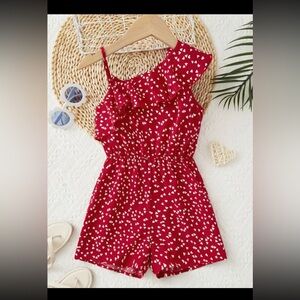 Red hearts romper